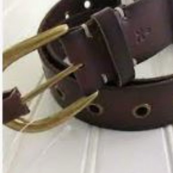 NWT Frye brown leather belt w/ grommets, S, M and L - Picture 7 of 14